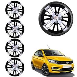 Auto Pearl 4 Pcs 13 inch ABS Black &a; Grey Car Wheel Cover Set for TATA Tiago 2020 XB, XE &a; XM-picture-3