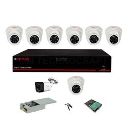 CP Plus 2.4MP 7 Pcs Dome &a; Bullet White &a; Black Camera with 16 Channel DVR Kit, CP-ER-1602E1-TS-70
