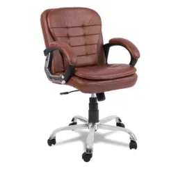 Modern India Leatherette Brown Medium Back Office Chair, MI212-image-50