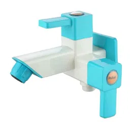 Ruhe Ocean PTMT White &a; Aqua Two Way Double Handle Bib Cock, 15-0510-picture-35