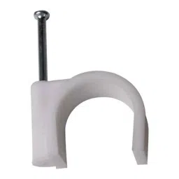 Elegant Casa 25mm White Circle Cable Clip with Metal Nail for Wire Management (Pack of 100)-image-6