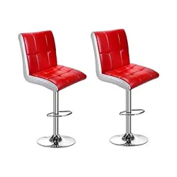 Da Urban Cadbury Red &a; White Height Adjustable &a; Revolving Bar Stool Chair (Pack of 2)-picture-47