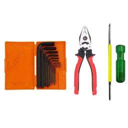 Hillgrove HGCM284M1 9 Pcs Full Hex Allen Key Set, 2-in-1 Screwdriver &a; 8 inch Plier Combo, HGCM545-10