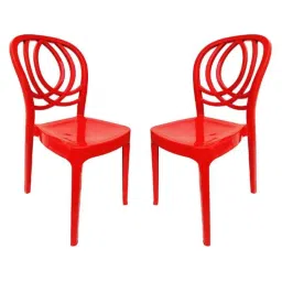 RW Rest Well Oak 2 Pcs Armless Coke Red Polypropylene Chair Set-picture-9