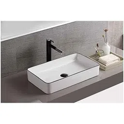 InArt 600x345x105mm Ceramic Black &a; White Countertop Wash Basin, INA-124-picture-17