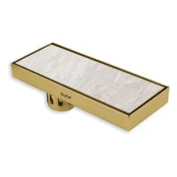 Ruhe 12x5 inch Stainless Steel 304 Yellow Gold PVD Coated Tile Insert Shower Drain Channel, 16-0219-15-picture-14
