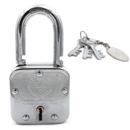 Harrison 65mm 8 Lever Mild Steel Bright Chrome Plated Finish Square Padlock with 3 Keys, T-27-0033-picture-13