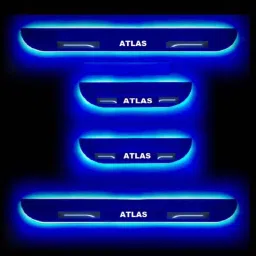 SureStrive 4 Pcs Acrylic Black Car Door Footstep Sill Scuff Plate Set with Blue LED for Volkswagen Atlas All Model-image-29