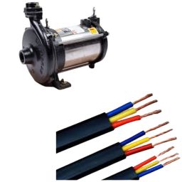 Kirloskar 1HP Single Phase Openwell Submersible Pump with 2.5x3C 15m Flat Submersible Cable, Kosi-135-picture-3
