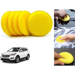 Auto Pearl Polyurethane Beige Washing &a; Waxing Polish Foam Sponge for Santa Fe (Pack of 5)-picture-0