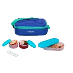 Carrolite 650ml Multi Colour Plastic Lunchbox, Syan_P-19 (Pack of 3)-image-20