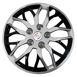 Auto Pearl 4 Pcs 14 inch Polypropylene Silver &a; Black Press Type Car Wheel Cover Set with Retention Ring for Tata Indigo 2002, WC14in_VIVA_Sil_Blk_Indigo2002-picture-17