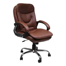 Caddy PU Leatherette Brown Adjustable Office Chair with Back Support, DM 58 (Pack of 2)-picture-37