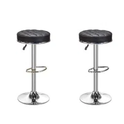 Da Urban Vitara Black Fabric &a; Foam Bar Stool without Back (Pack of 2)-picture-5