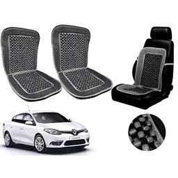 Auto Pearl PU, Velvet &a; Wooden Beads Grey Rectangular Seat Cushion for Renault Fluence (Pack of 2 )-image-48