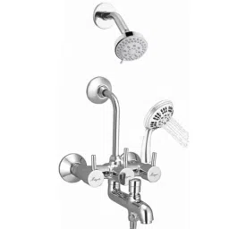 Mayur Ocich Flaro 3 Pcs Brass Wall Mounted 3-In-1 Wall Mixer Set with M-Flow &a; 5-Flow Handshower-image-38