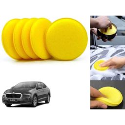 Auto Pearl Polyurethane Beige Washing &a; Waxing Polish Foam Sponge for Slavia (Pack of 5)-picture-29