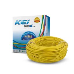 KEI 6 Sqmm Single Core Homecab FR Yellow Copper Unsheathed Flexible Cable, Length: 90 m-image-30