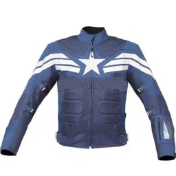 Biking Brotherhood Blue Rubberized Captain Jacket, Size: Medium-image-92