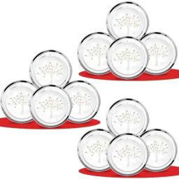 Classic Essentials CE-12 12 Pcs Stainless Steel Permanent Laser Design Vriksha Dinner Plate Set (Pack of 2)-16