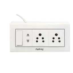 Palfrey 5A 2 Socket White Polycarbonate Extension Board with Two Pin Socket, Master Switch &a; 15m Wire, 6515 image 2