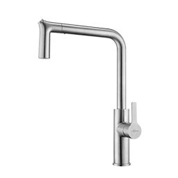 Aquieen Escale Stainless Steel 304 Black Pull Out Kitchen Sink Spring Mixer with Connecting Hoses-24