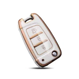 Flymaster Thermoplastic Polyurethane White TPU Car Key Cover, WHITE-TPURKE-11-42