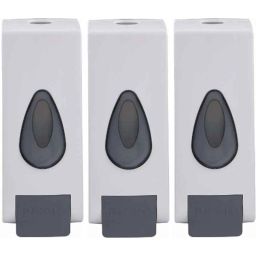 Fastgear 345ml Plastic Wall Mounted Rectangular White Liquid Soap Dispenser (Pack of 3)-20