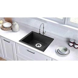 Bassino 40.6x45.7x20.32cm Quartz Black Kitchen Sink-image-10