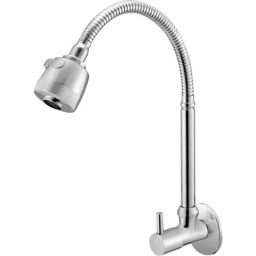 IRIS Brass Chrome Finish Silver Flexible Sink Cock-image-7