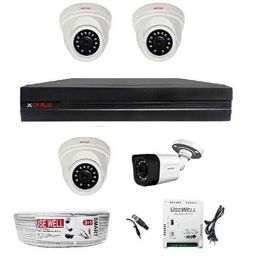 CP Plus 1MP 4 Pcs CCTV Camera combo kit 3 Pcs Dome 1 Pc Bullet 4CH DVR with All Accessories-11