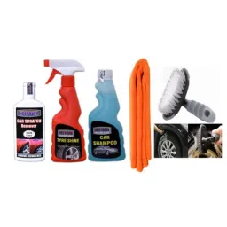 Indopower Ff1076 Tyre Shiner Spray, Car Shampoo, Scratch Remover, All Tyre Cleaning Brush, Car Cloth Kit, AHh1080-image-11