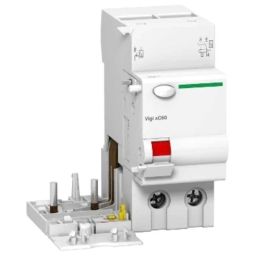 Schneider Electric Acti9 Vigi xC60 63A AC 30mA Double Pole Earth Leakage Add On Block, A9N26611-43