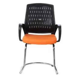 Regent Metal &a; Plastic Black &a; Orange Crape Chair with Modle Handle, RSC-839-64