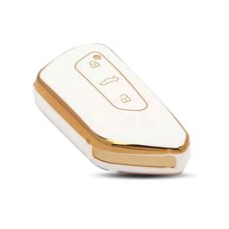 Flymaster Thermoplastic Polyurethane White TPU Car Key Cover, WHITE-TPURKE-34-picture-18