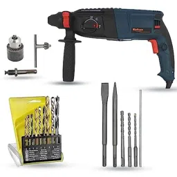 Walkers 1200W Forward &a; Reverse Rotation Hammer Impact Drill Machine with 5 Pcs SDS Plus Bit, Drill Chuck, SDS Adapter &a; 9 Pcs Drill Bit, WKCB374-24