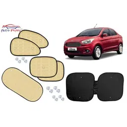 Auto Pearl 6 Pcs PVC &a; Mesh Beige Window, Front &a; Rear Sun Shade Set for Ford Figo Aspire-picture-21