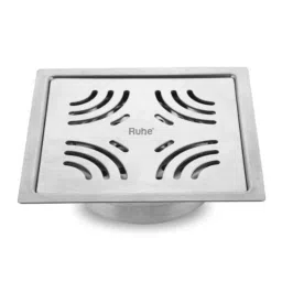 Ruhe Emerald 5x5 inch Stainless Steel 304 Brushed Finish Square Flat Cut Floor Drain with Cockroach Trap, 16-0306-04-picture-7