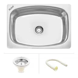 Ruhe 22x18x8 inch Stainless Steel Glossy Finish Oval Single Bowl Kitchen Sink, 13-0102-04-picture-18