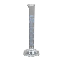 Glassco 100ml Blue Printing Boro 3.3 Glass Measuring Cylinder with Hexagonal Base, 139.505.04A-39