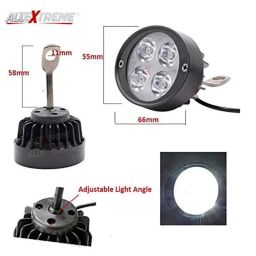 AllExtreme EX4FSW2 2 Pcs 4 LED 12W 7/8 inch Mirror Mount Round White Handlebar Fog Light Set with Handlebar Switch image 5