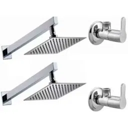 Senkiddpro 2 Pcs Stainless Steel Chrome Finish Wall Mounted Angle Cock &a; 2 Pcs 4x4 inch Overhead Shower Combo-image-23