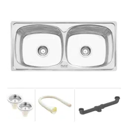 Ruhe 37x18x8 inch Stainless Steel 304 Glossy Finish Oval Double Bowl Kitchen Sink, 13-0305-01-picture-14
