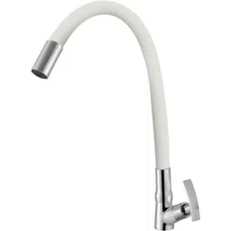 IRIS Passion Brass Chrome Finish White Flexible Swan Neck Pillar Tap-image-91