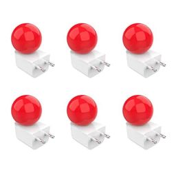 Fybros Bloom 0.5W Polycarbonate Red Round LED Night Bulb with Plug &a; Play, FLS5293F (Pack of 6)-9