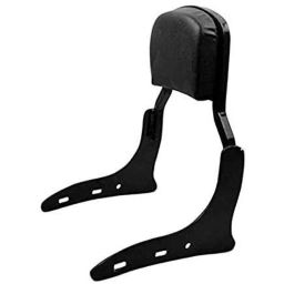 AOW Harley Style Backrest Support Pillion Balck Cushion Back Rest Full Black Bar for Royal Enfield Models RE-11-17