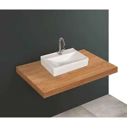 Watero Ceramic Crystal White Counter Top Wash Basin Table Top Wash Basin (Dimension 470X325X120 ) Square /Table Top Sink For Bathroom/Hotel/Washroom White Color-image-14