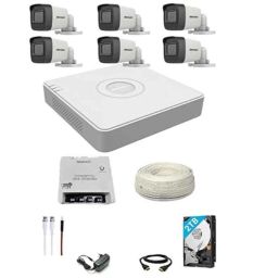 Hikvision 5MP 6 Bullet Cameras, 2TB HDD, 8 Channel DVR, 90m Cable, Power Supply, BNC &a; DC Connectors Full Kit, 5MP6BULLET8CHDVR2TBHD-12