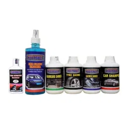 Indopower Ff715 Car Glass Cleaner, Dashboard Shiner, Tyre Shiner, Leather Shiner, Car Shampoo, Scratch Remover Kit, AHh717-6