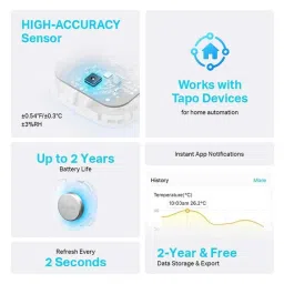 TP-Link Tapo T310 -20 to 60deg C Smart Temperature &a; Humidity Sensor image 2
